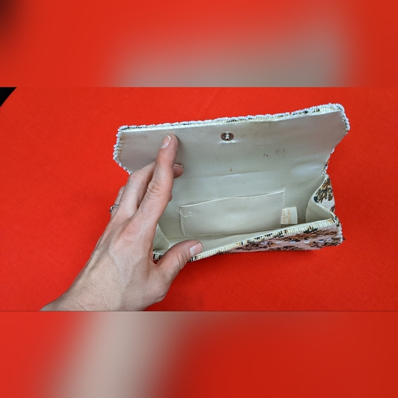 Vintage Beaded Tapestry Clutch Evening Bag/ Wallet - Picture 5 of 10